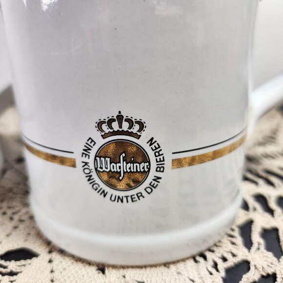 Warsteiner German Beer Stein Mug 0.5L White Ceramic Lot of 2 Vintage - Picture 3 of 12